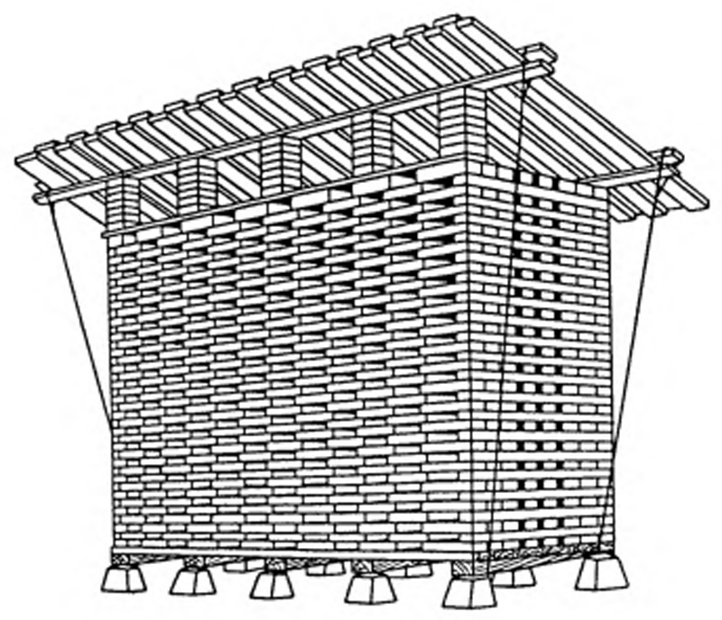 Штабель для естественной сушки древесины в досках
